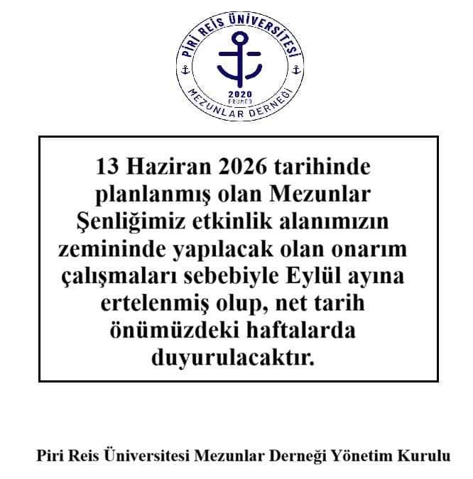 Duyuru: Mezunlar Şenliğimiz Eylül Ayına Ertelendi